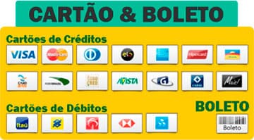 Cartões de Créditos e Boleto Bancário